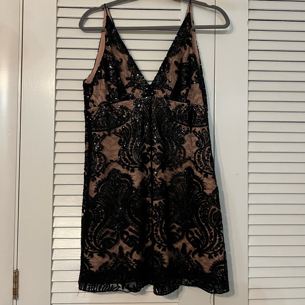 Free People Black Short Sequin Dress